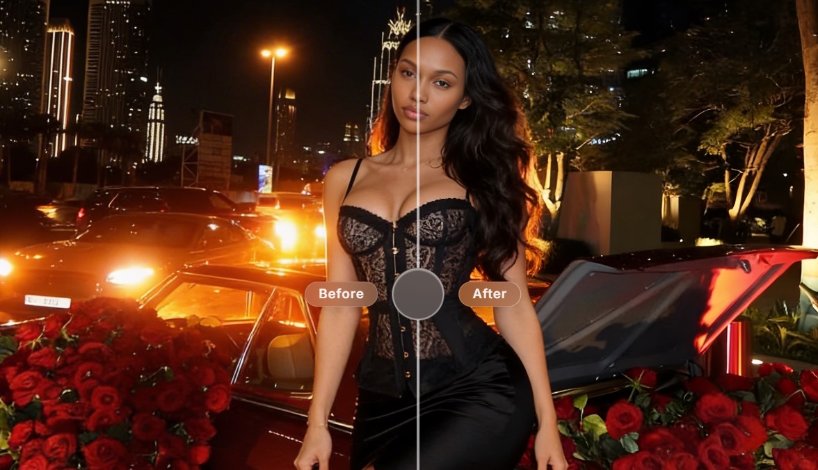 AI image upscaling and enhancement